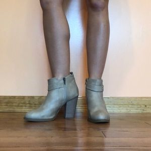 Charlotte Russe taupe ankle booties